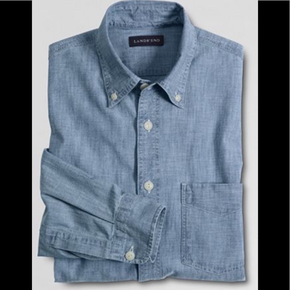 lands end mens denim shirt